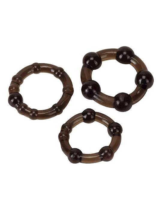 Ultra Stretch Beaded Cock Ring Set - 3 Pack