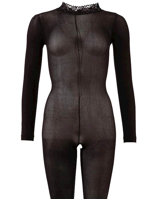 Catsuit With Lace Collar S/m