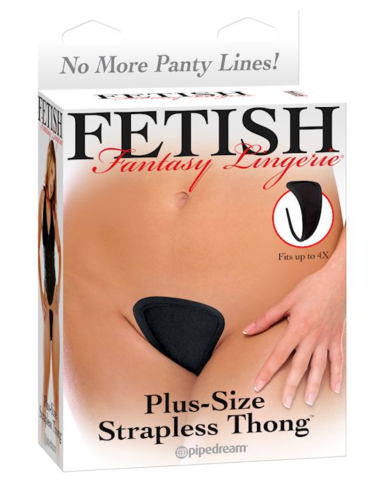 Fetish Fantasy Lingerie Plus Size Strapless Thong Black