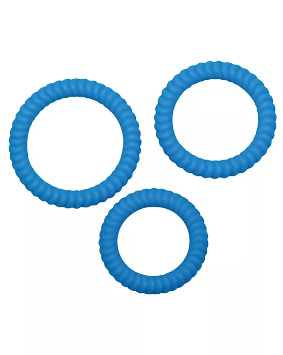 Lust 3 Cock Rings Blue