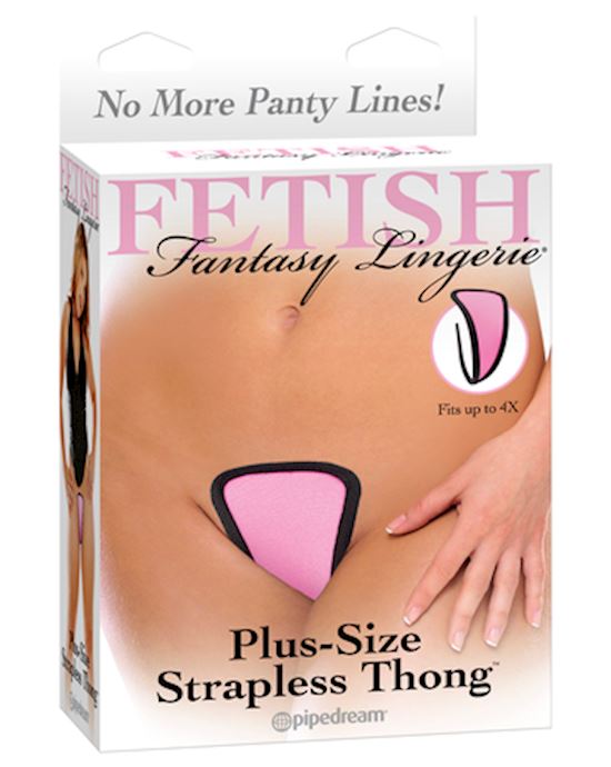 Fetish Fantasy Lingerie Plus Size Strapless Thong Pink