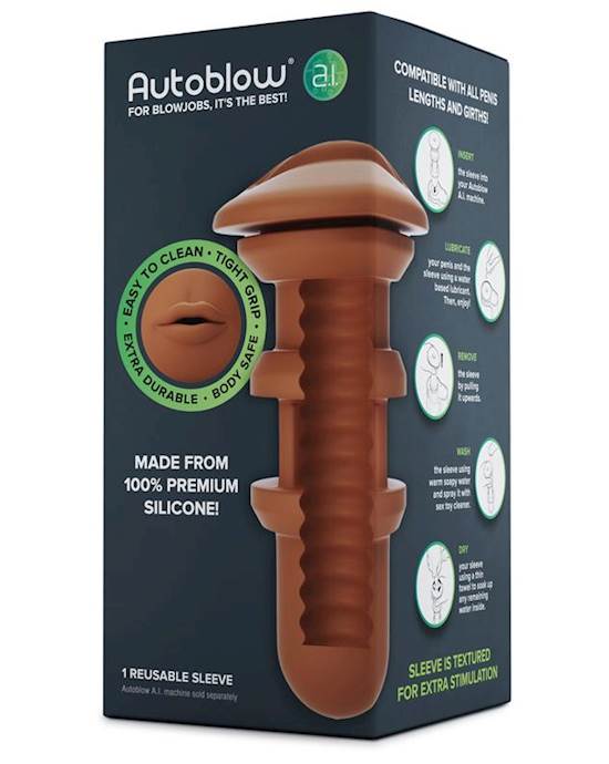 Autoblow A.i. Silicone Mouth Sleeve - Brown