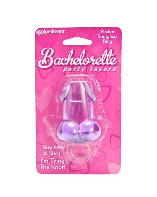 Bachelorette Party Pecker Shot Glass Ring Asst Colors