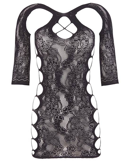 Decorative Lace Dress With Sleeves