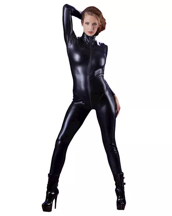 Wetlook 2way zip Jumpsuit