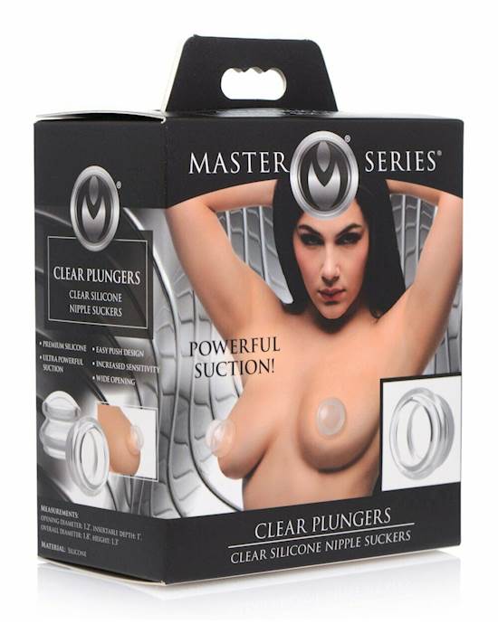 Master Series Clear Plungers Silicone Nipple Suckers - Large - Large