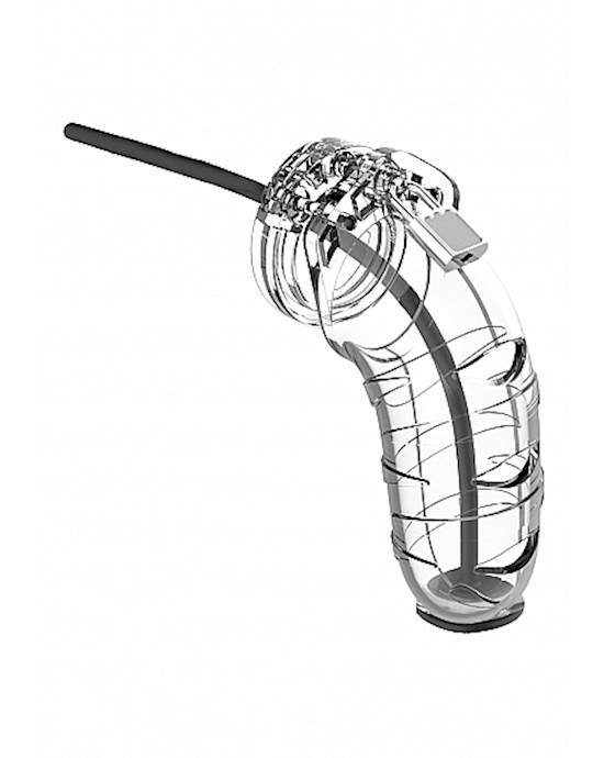 Model 17 - Chastity Cage With Silicone Urethal Sounding Rod - 5.5 Inch