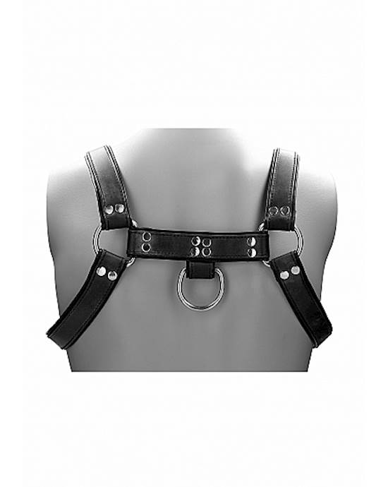Leather Male Chest Harness- Black