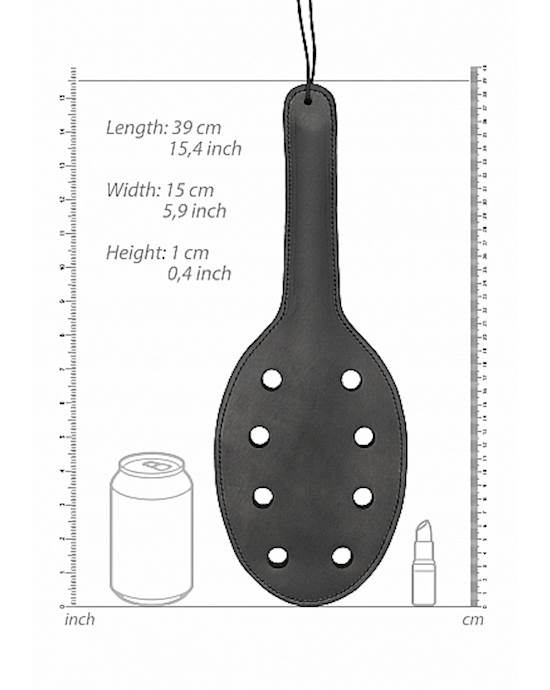 Saddle Leather Paddle With 8 Holes- Black