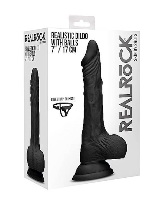 Realistic Suction Dildo With Balls - 6.5 Inches