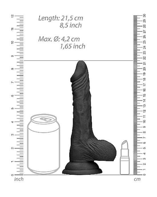 Realistic Suction Dildo With Balls - 7.8 Inches