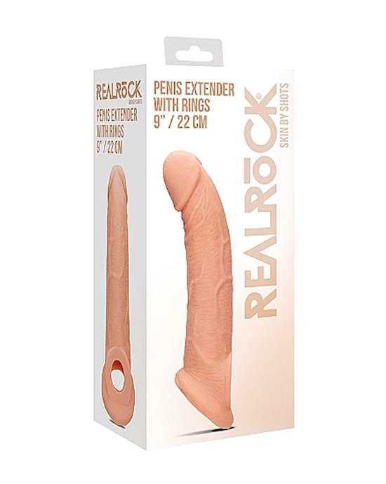 Penis Extender With Rings- 22cm Flesh