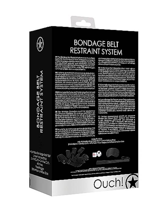 Bondage Belt Restraint System- Black