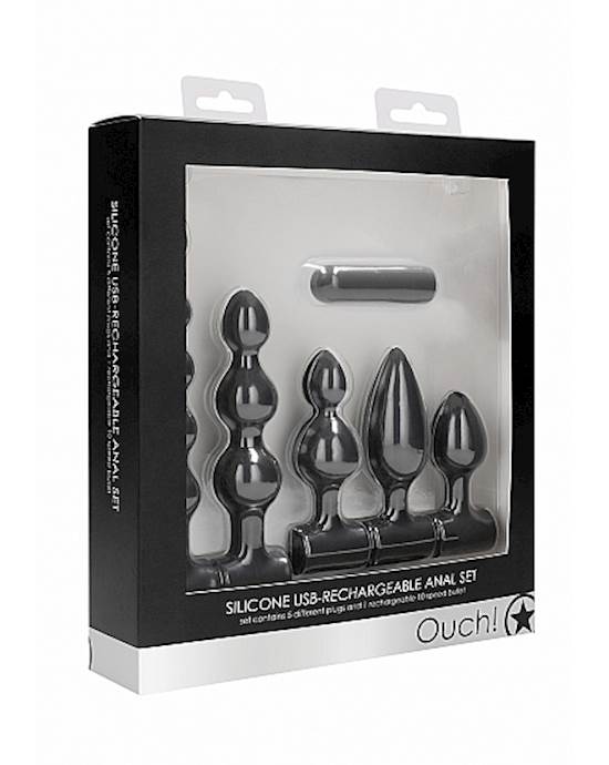 Silicone Usb-rechargeable Anal Set
