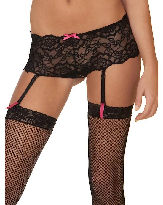 Crotchless Lace Boyleg With Garters