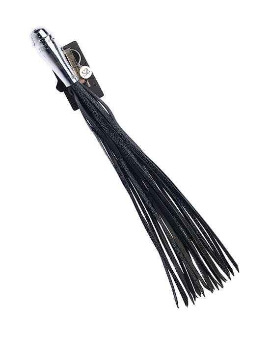 Bound X Leather Flogger With Round Grip Handle