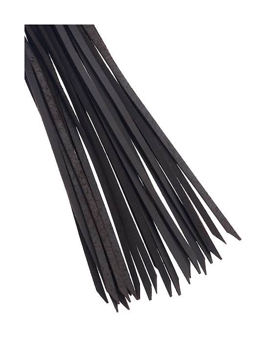Bound X Leather Flogger With Bronze Grip Metal Handle