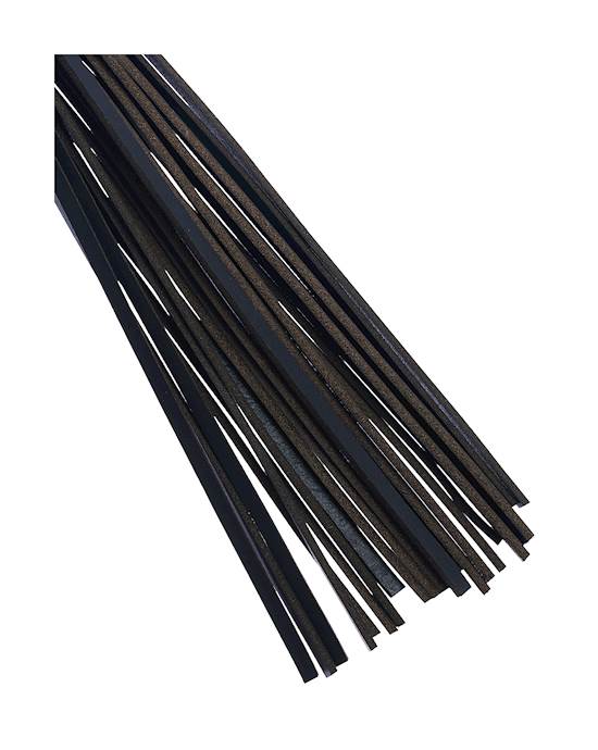 Bound X Saddle Leather Flogger With Tapered Metal Handle