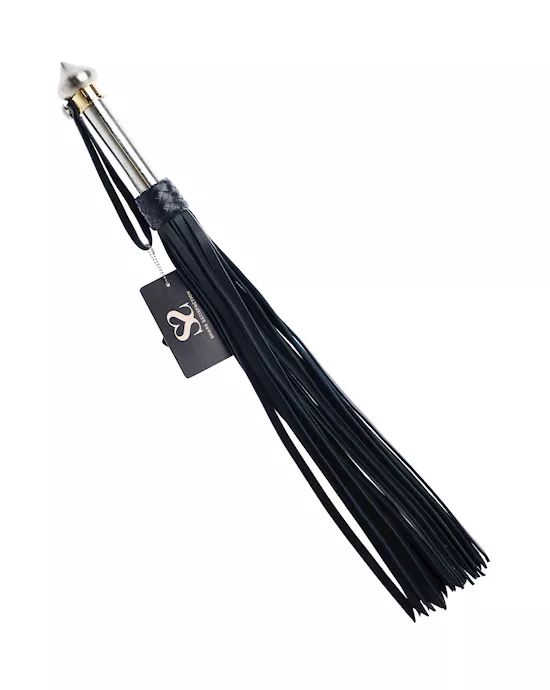 Bound X Calfskin Flogger with Metal Handle