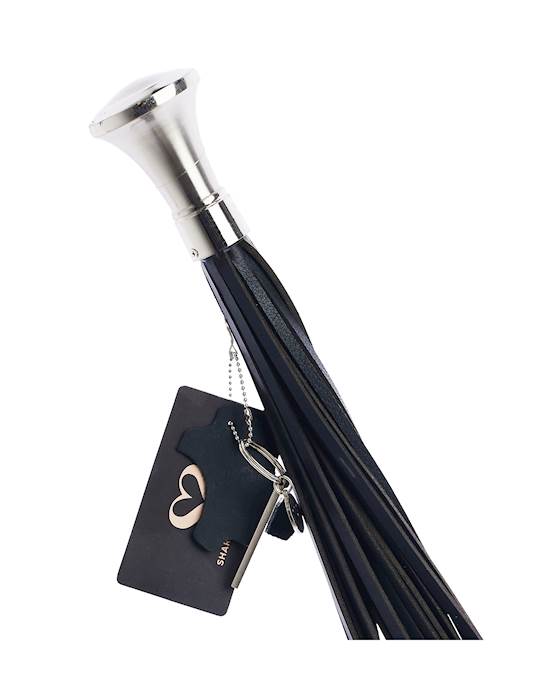 Bound X Saddle Leather Flogger With Flat Top Handle