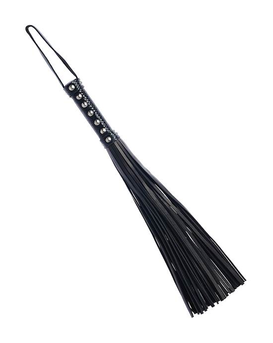 Bound X Leather Flogger with Snake Print Handle