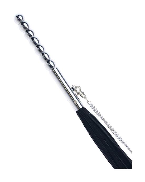 Bound X Suede Flogger With Metal Handle And Chain