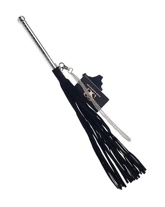 Bound X Suede Flogger with Thin Metal Handle and Chain