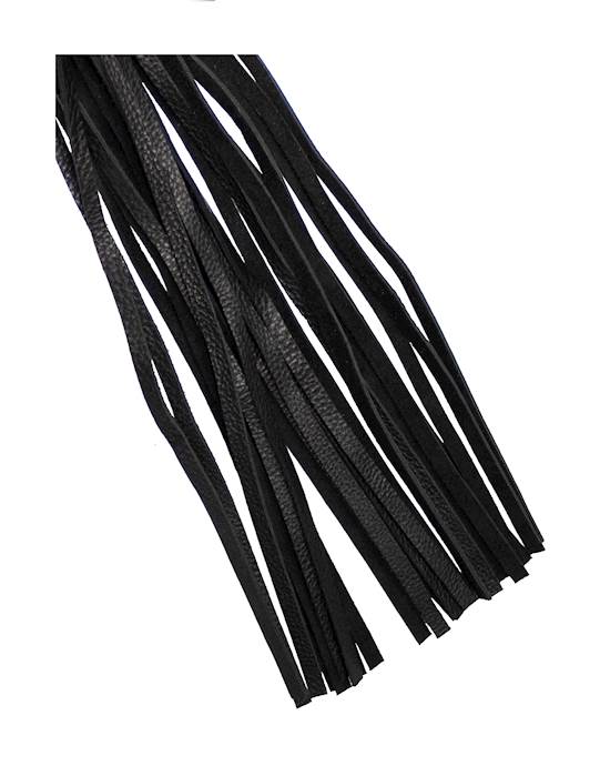 Bound X Leather Flogger With Spiral Metal Handle