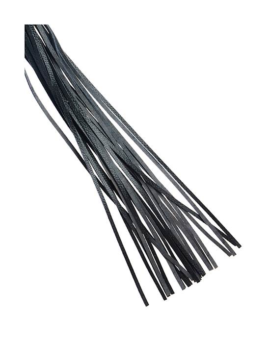 Bound X Textured Leather Flogger With Wooden Handle