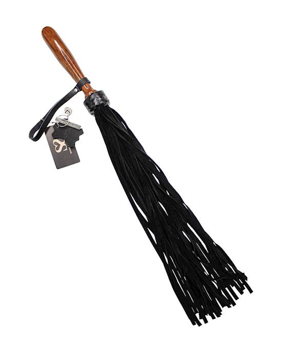 Bound X Suede Flogger with Wooden Handle