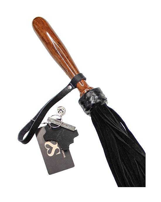 Bound X Suede Flogger With Wooden Handle