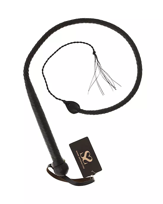 Bound X Weighted Handle Saddle Leather Whip