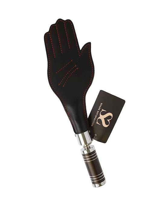 Bound X Leather Hand Paddle with Silver Handle