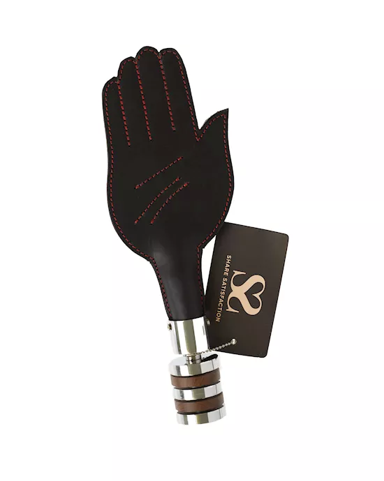 Bound X Leather Hand Paddle with Wood and Metal Handle