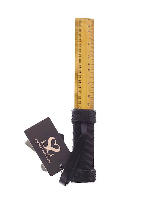 Bound X Wooden Ruler Paddle with Leather Handle
