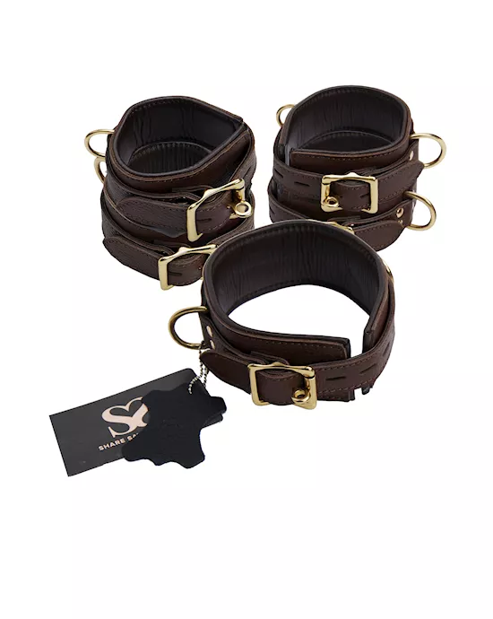 Bound X Calfskin Cuffs and Collar Set