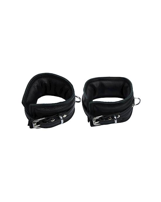 Bound X Padded Cuffs And Collar Set With Thin Strap