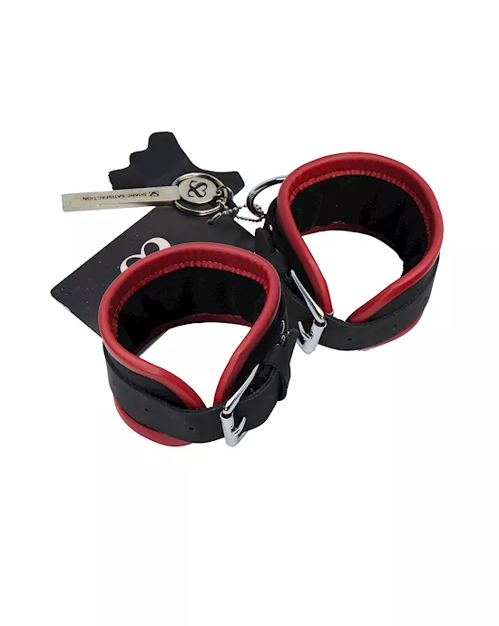 Bound X Rounded Nubuck Leather Wrist Cuffs