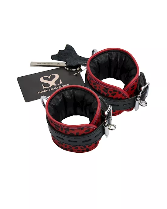 Bound X Leopard Print HairOn Leather Cuffs