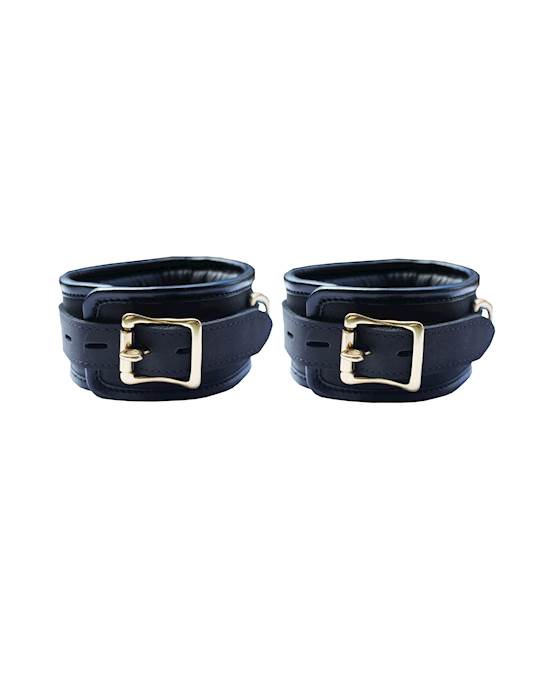 Bound X Padded Leather Cuffs And Collar Set