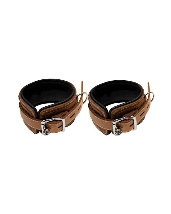 Bound X Tooled Leather Cuffs And Collar Set