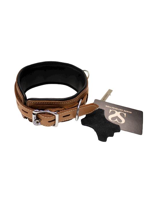 Bound X Tooled Leather Cuffs And Collar Set