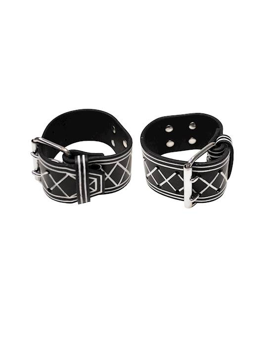 Bound X Painted Saddle Leather Cuffs