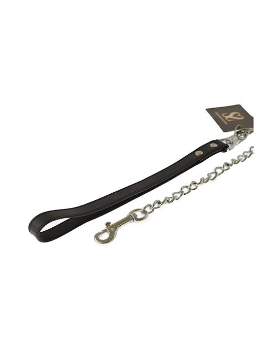 Bound X Chain Leash With Heavy Leather Handle