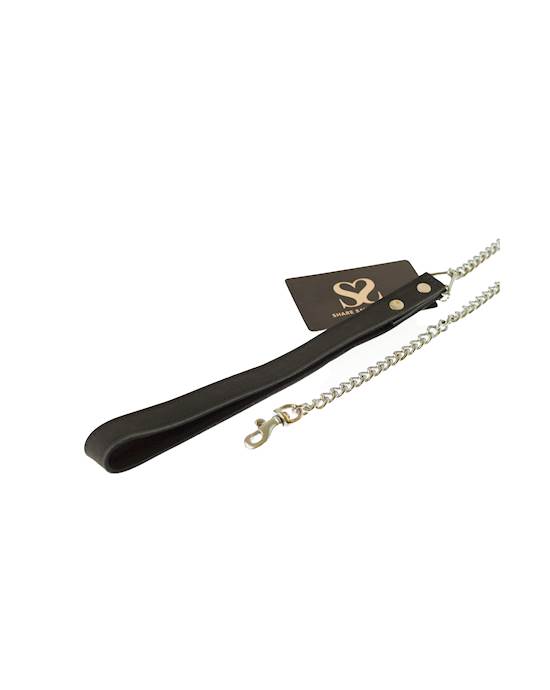 Bound X Chain Leash With Soft Leather Handle