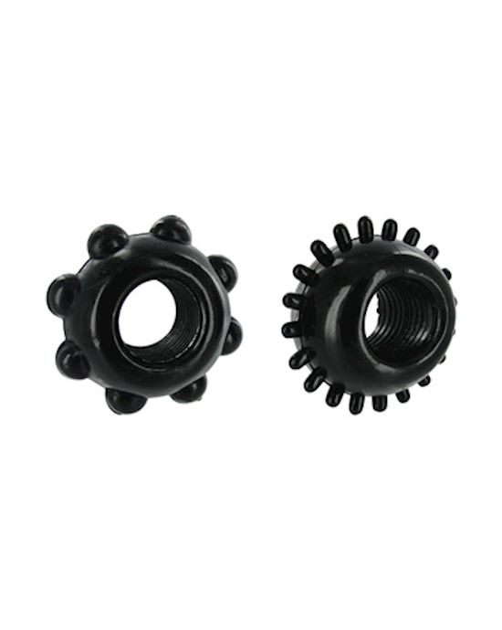 Black Nubbed Cock Rings