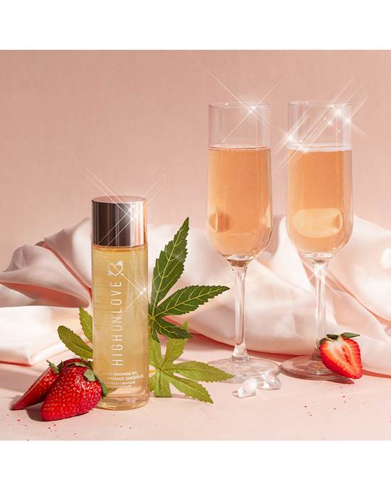 Highonlove Massage Oil - Strawberry & Champagne - 120ml