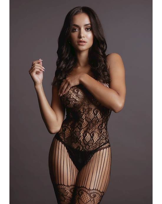Lace And Fishnet Bodystocking 