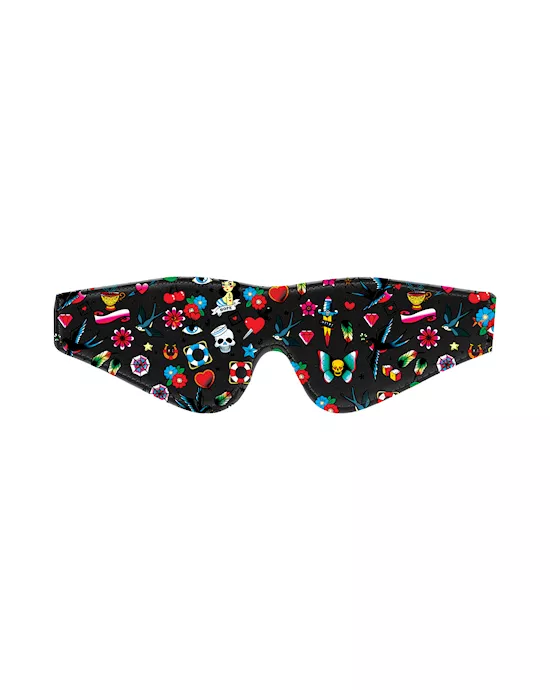 Printed Eye Mask  Old School Tattoo Style