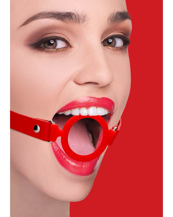 Silicone Ring Gag - With Leather Straps 